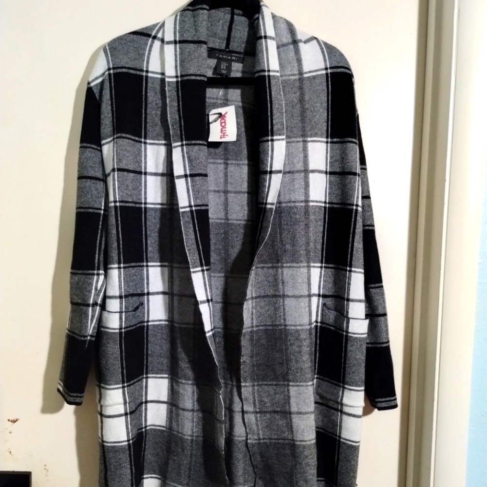 Tahari long sweater coat